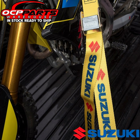 NEW OEM GENUINE SUZUKI 1.5" YELLOW PREMIUM TIE-DOWN STRAPS SET 990A0-99010-YEL